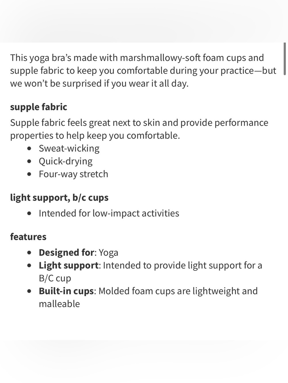 Lululemon Like a Cloud Bra, Light Support - White - Picture 3 of 9